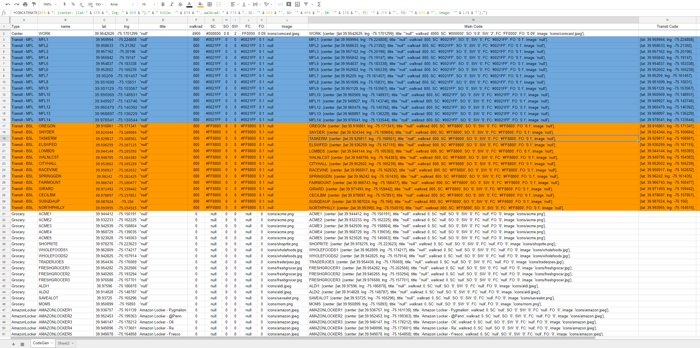 Google Docs Spreadsheet